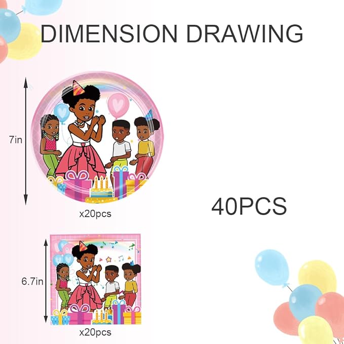 40pcs Gracies Corner Birthday Party Decoration include Napkins,Plates, for Gracies Corner party Supplies