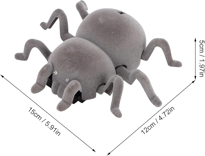 Remote Control Spider Toy, Dual Mode Wall Climbing Electronic Animal Toy with Movement, for Kids and Adults (Grey)