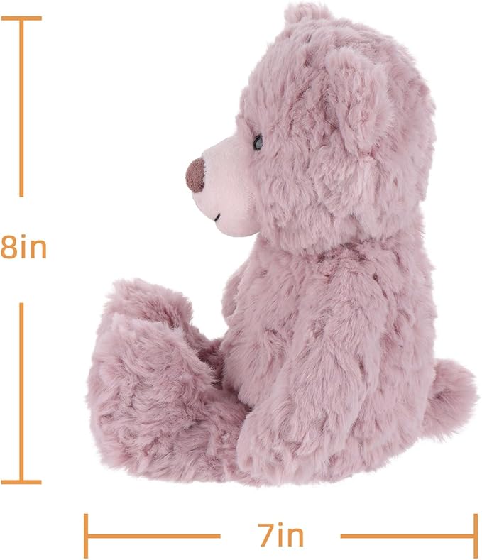 Apricot Lamb Toys Plush Pink Purple Flower Teddy Bear Stuffed Animal Soft Cuddly Perfect for Child 8 Inches