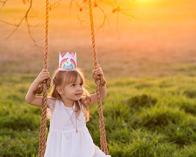 Birthday Rainbow Girl Crown, Birthday Hat for Event Party Supplies, Photo Props