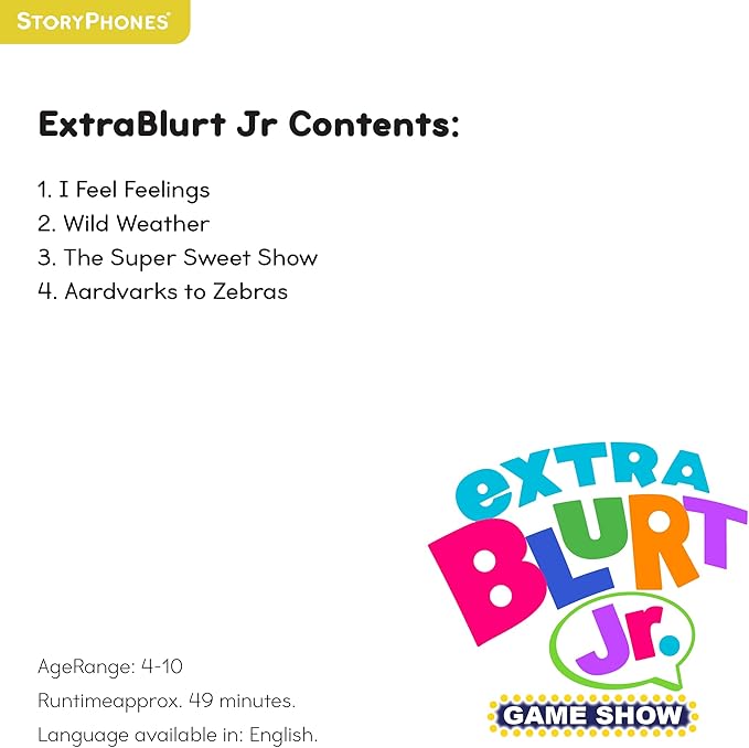 StoryShield, Pinna Screen-Free Audio Storytelling Disk, Extra Blurt Jr. GameShow