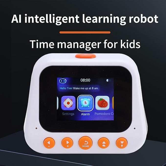 AI Intelligent Learning Robot, Type C Time Manager Reminder 2 in 1 with Voice Multifunctional Translation Early Education Machine, AI Desktop Robot with User Manual