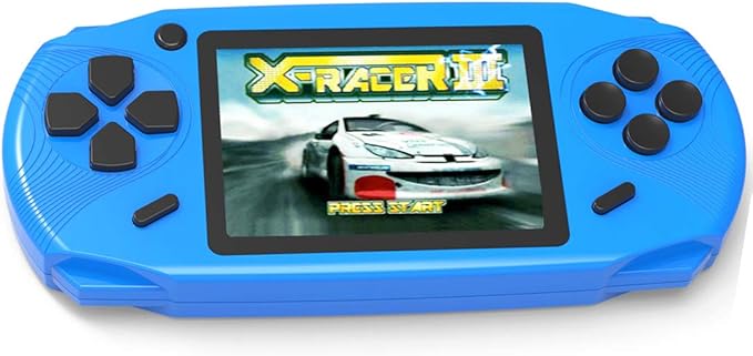 16 Bit Handheld Games for Kids Adults 3.0'' Large Screen Preloaded 220 HD Classic Retro Video Games USB Rechargeable Seniors Electronic Game Player Birthday Xmas Present (Blue)