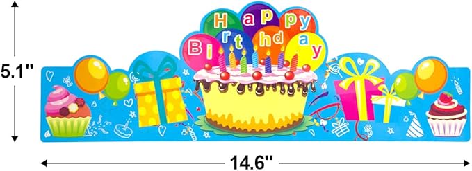 Fancy Land Birthday Crowns for Kids Family Birthday Classroom School VBS Party Supplies Pack of 30 Classroom Must Haves Kindergarten Preschool Pre K