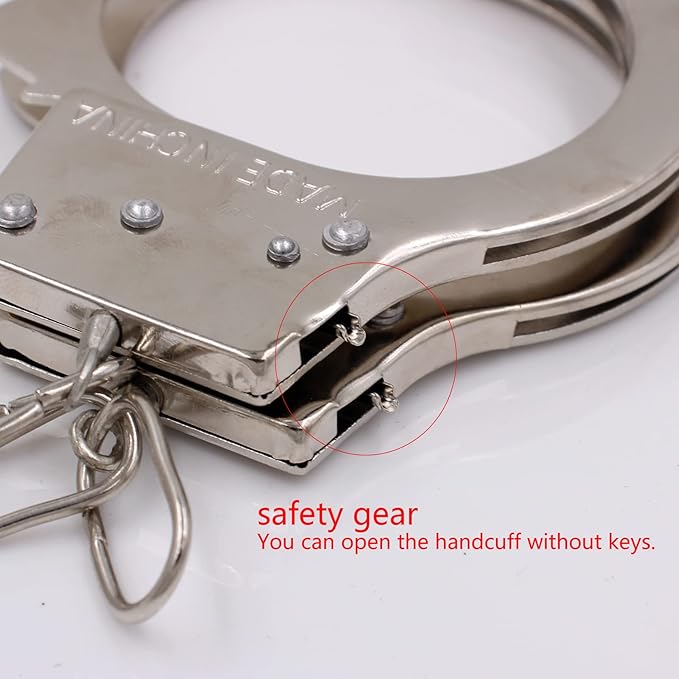 3 Pack Kids Play Toy Metal Handcuffs with Key for Swat Police Role Play Kids Party Supplies