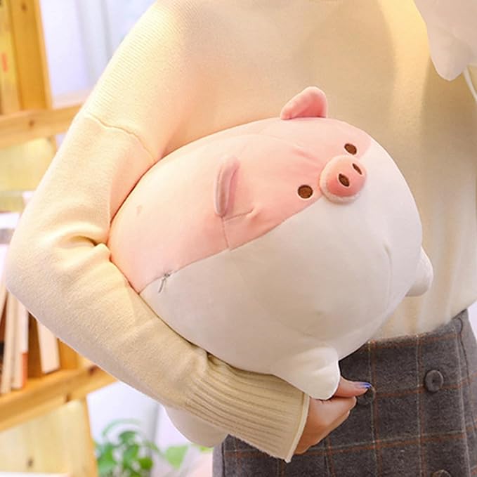 Levenkeness Soft Fat Pig Plush Hugging Pillow,Cute Piggy Stuffed Animal Doll Toy Gifts for Bedding, Kids Birthday, Valentine, Christmas (Brown, 15.7")