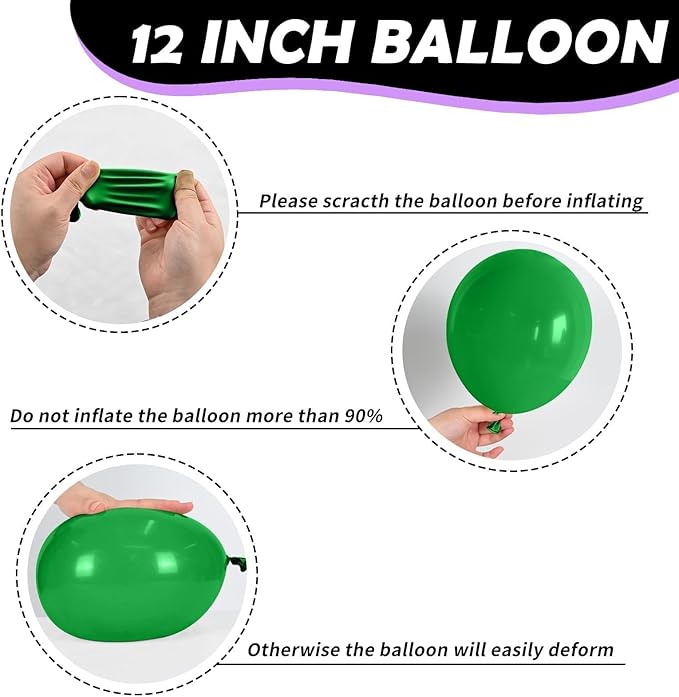Purple Green Black Balloons, Monster Truck Balloon,12 Inch Green Dark Purple Balloons for Boys 3rd 4th 5th Boys Baby Shower Race Car Theme Truck Theme Birthday Party Decorations