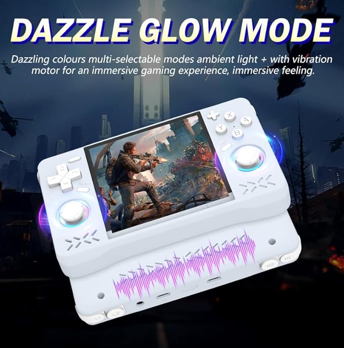 New Retro Handheld Game Console,4-inch IPS Screen with Storage Bag,Built-in 128G with 22000 Games,Linux System,Portable Pocket Mini Arcade (Blue,128g)