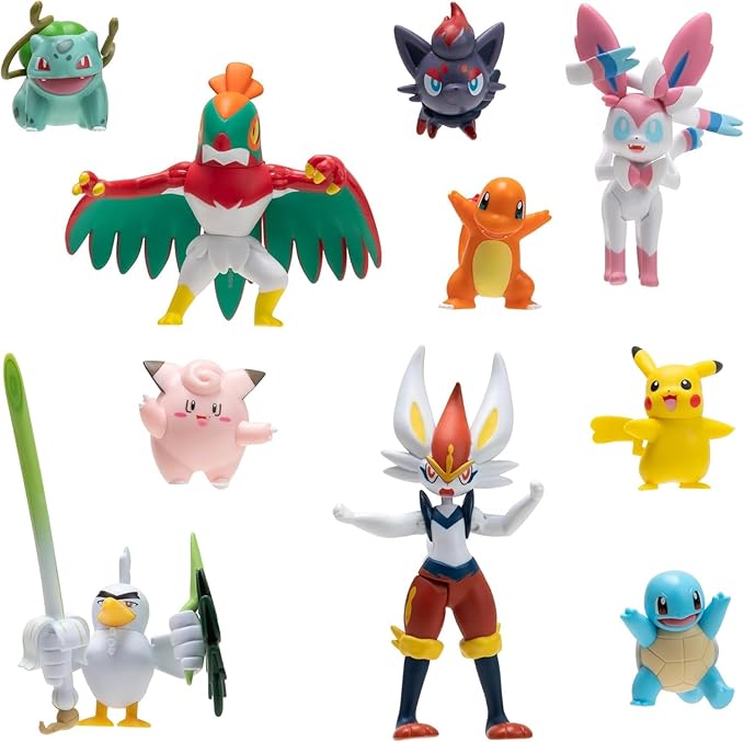 Pokemon Battle Figure 10 Pack - One 4.5-Inch Cinderace Figure Plus Three 3-Inch and Six 2-Inch Battle Figures Including Pikachu (Amazon Exclusive)