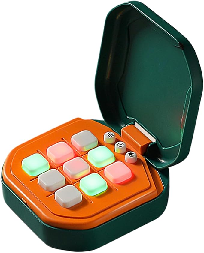 Electronic Puzzle Console Game - Handheld Brain Challenge Toy for Kids | LCD Screen with Interactive Logic Matching System, Portable Memory Training Device for Travel Entertainment 4.13x3.86x1.77 in
