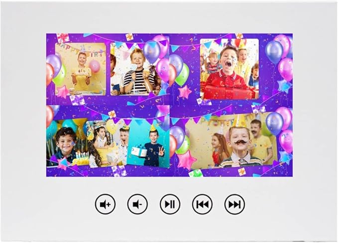 Custom Boys Birthday Video Card – Add Photos for Personalized Slideshow – Unique Gift for Kids – 7” LCD Display, 4GB Storage, Rechargeable Battery, Full Color Screen