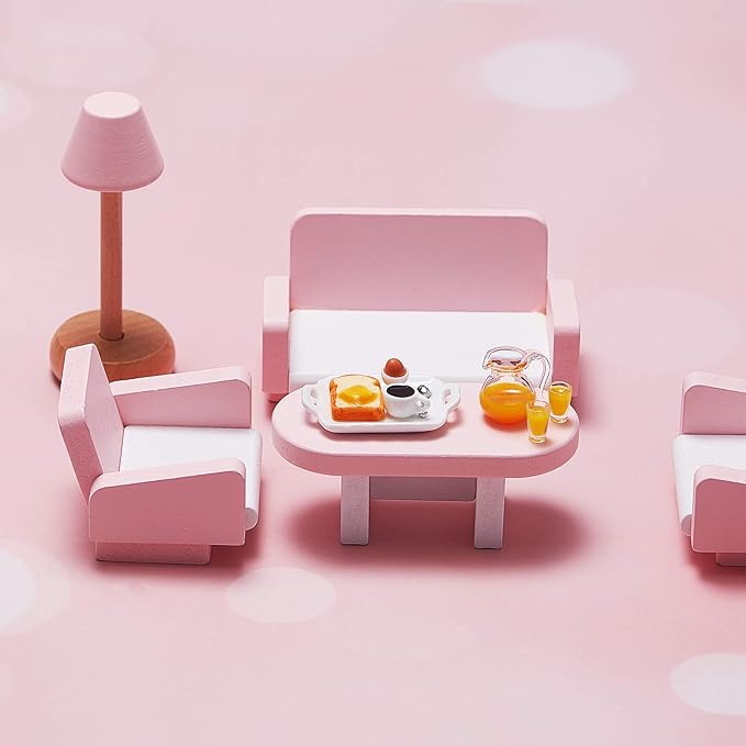 Dollhouse Accessories Decoration 1:12/1:6 Dollhouse Miniature Scene Model Mini Kitchen Accessories Set Scene Breakfast Bulk Pretend Toy DIY Birthday Gift Decor(Juice, Butter, Bread Machine Set)