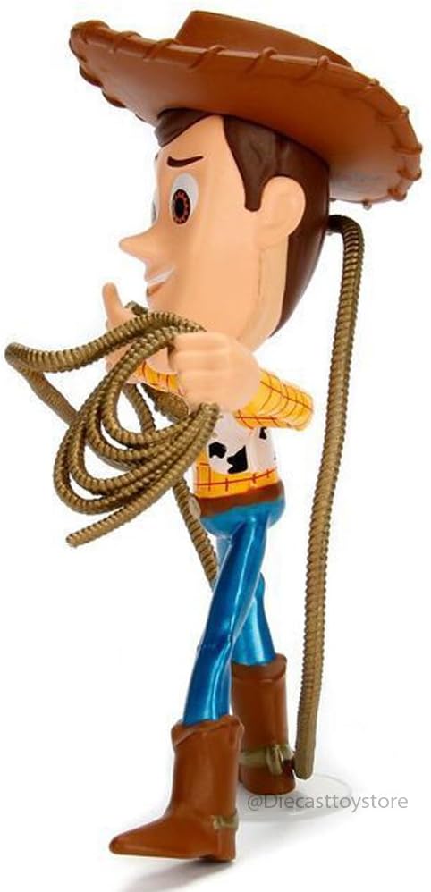 Metals 98346 Disney Pixar Toy Story Woody with Lasso Die Cast Collectible Toy Figure, 4", Yellow