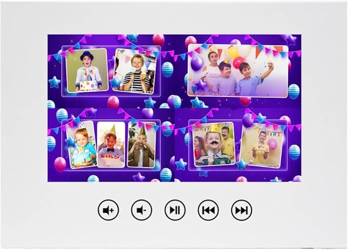 Unique Video Birthday Card for Boys – Personalized with Photos – 7” LCD Screen, 4GB Internal Memory, Rechargeable Battery – Gift for Son, Brother, or Nephew