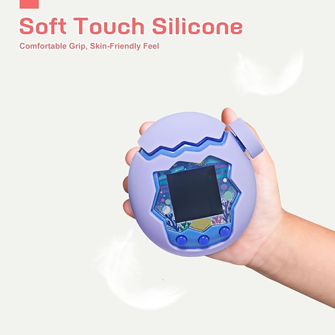 for Tamagotchi Paradise Case– Silicone Hard Shell Cover for Tamagotchi Paradise Electronic Pet,Waterproof Sweatproof Washable Shockproof Anti-Drop 360°Full Protection(Purple)