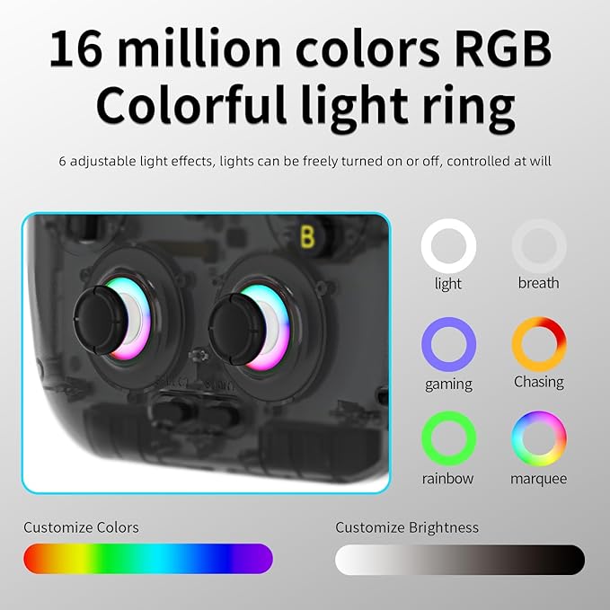 RG406V Android 13 Handheld Game Console 4" HD IPS 8GB RAM NO Card RGB Lighting Game Player 5500mAh Battery Multi-Format Support RG406V Black