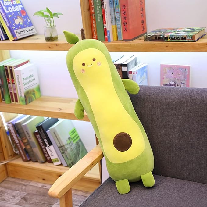 MMTTAO Long Avocado Stuffed Animal 22 Inch Avocado Plush Toy Cute Stuffies Kawaii Food Fruit Plushies Pillow Cuddle Plushie Hugging Plush Pillow Gifts for Kids Boys Girls Home Bedroom Decor, 22Inches