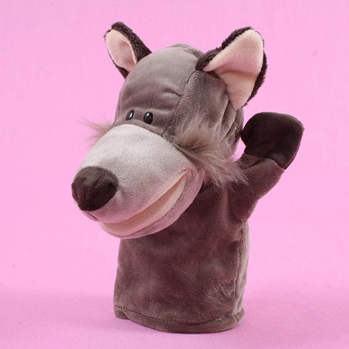 Wolf Open Mouth Hand Puppets Plush Animal Toys for Imaginative Pretend Play Storytelling