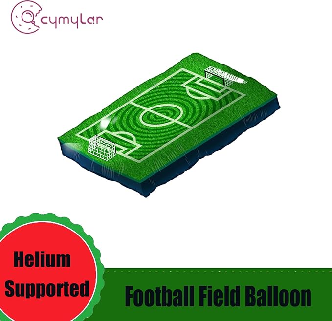 Number 7 Soccer Star Balloon Set - 4 Red and Green National Team Jersey Balloons 1 Football Field Balloon | Perfect for Soccer Birthday Party Decorations | Legendary Football Fans Party Supplies