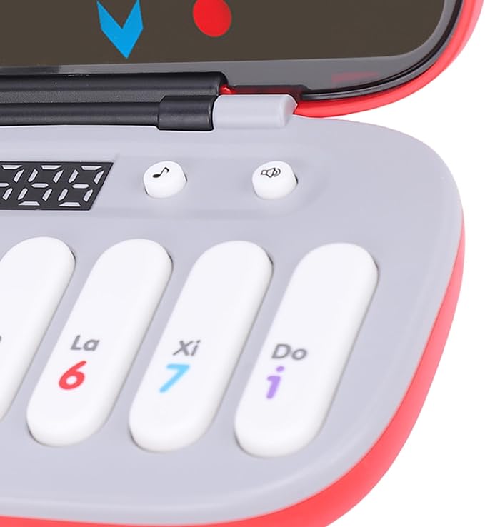 Focket Music Rhythm Game Machine, Battery Operated 6 Levels Music and Light, Electronic Organ Handheld Puzzle Game with Beat Pad for Kids 3 to 16 Years (Red)