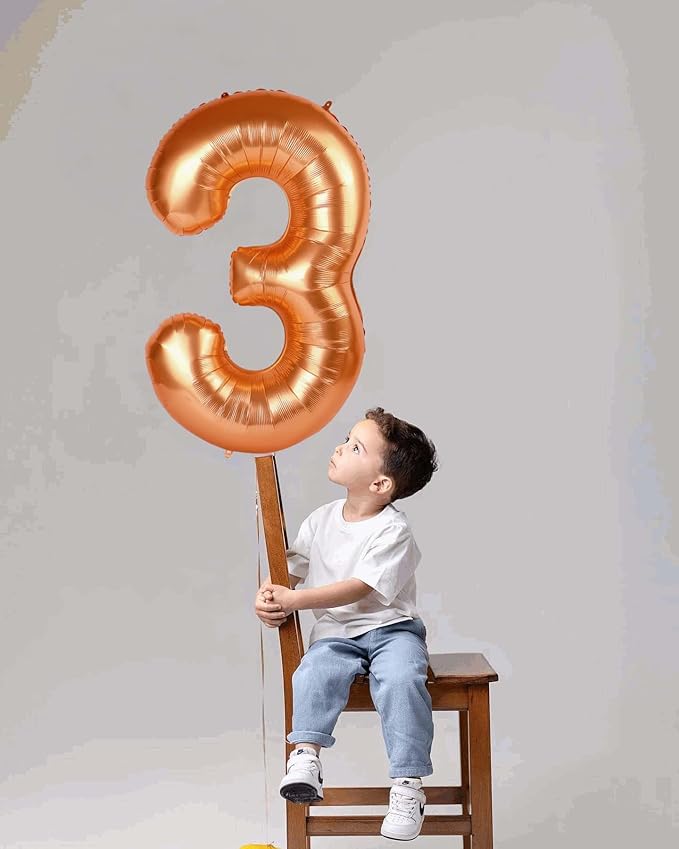 Orange 6 Balloon, Number Balloons 40 Inch, Orange Party Supplies 6th Balloons for Birthday, 6 Birthday Balloon, Number 6