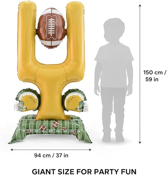Football Party Supplies, 59 Inch Standing Football Goal Post Balloons for Party Decorations, Sports Theme Birthday, Game Day Celebration, Outdoor & Indoor Photo Backdrop