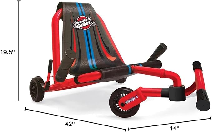 Go Kart, Swing Side-to-Side for Amazing Ride, Powered by Zig-Zag Motion, Rides on Any Hard Surface (Indoors and Outdoors)
