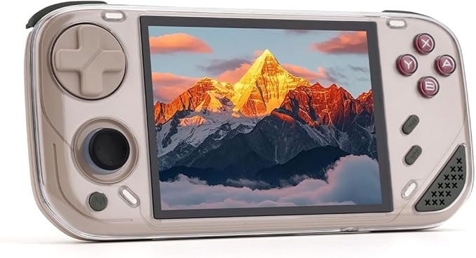 MINILOONG Game Console,4 Inch IPS LCD Loong OS System 4000mAh Battery Video Games Consoles,with DDR4 1GB+eMMC8G+64G TF Card and Wireless Networt Console Casual Game Console (Gray)