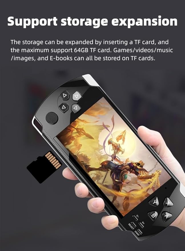 Retro Video Game Console Screen Built-in 2000 Games Handheld Game Console Multiple Emulators Mini Portable Game Device MP3 MP4 Music TV Output E-Bbook Children/Men/Festivals