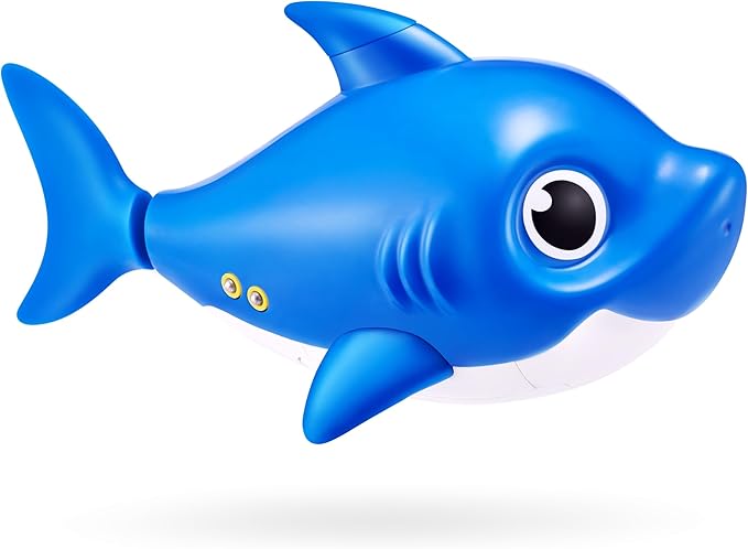Robo Alive Junior Baby Shark New Silicon Fins Version Singing and Swimming Daddy Shark (Blue) by ZURU