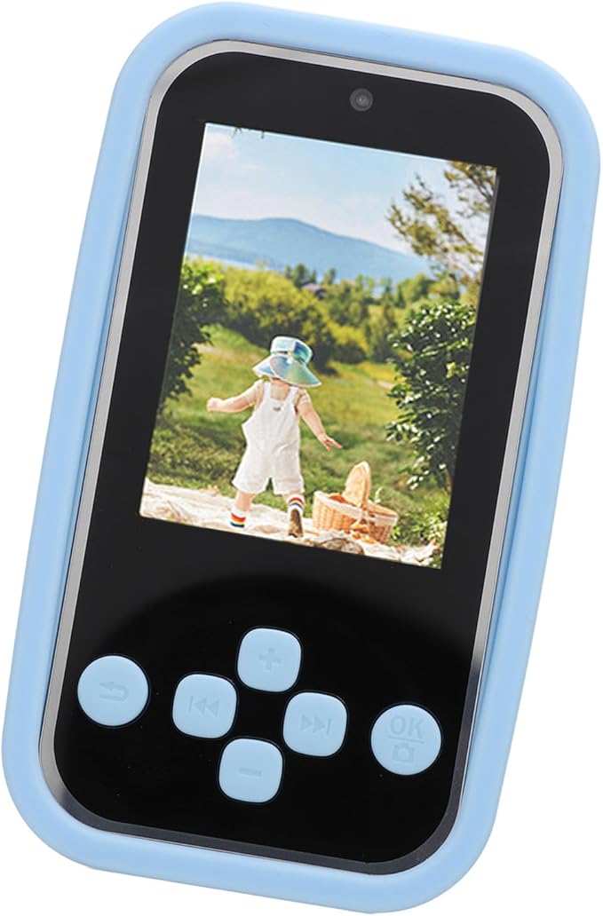 Tbest 96MP Digital Camera 2.4 Inch Display Multifunction High Definition 1920x1080 Dual Lens Portable MP3 Music Player Electronic Books for Kids Beginners Travelers ABS Black (Blue)