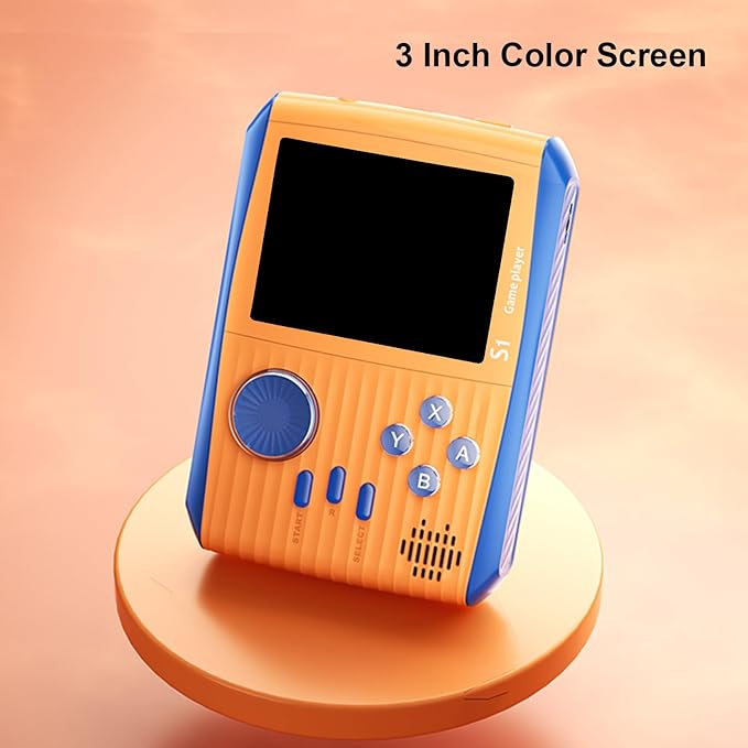 Retro Game Console Handheld, Mini Handheld Game Console for Kids with 666 Classic Retro Games, 1020mAh Rechargeable Battery, 3 Inch Screen Gameboy, Birthday for Boy Girl (Orange)