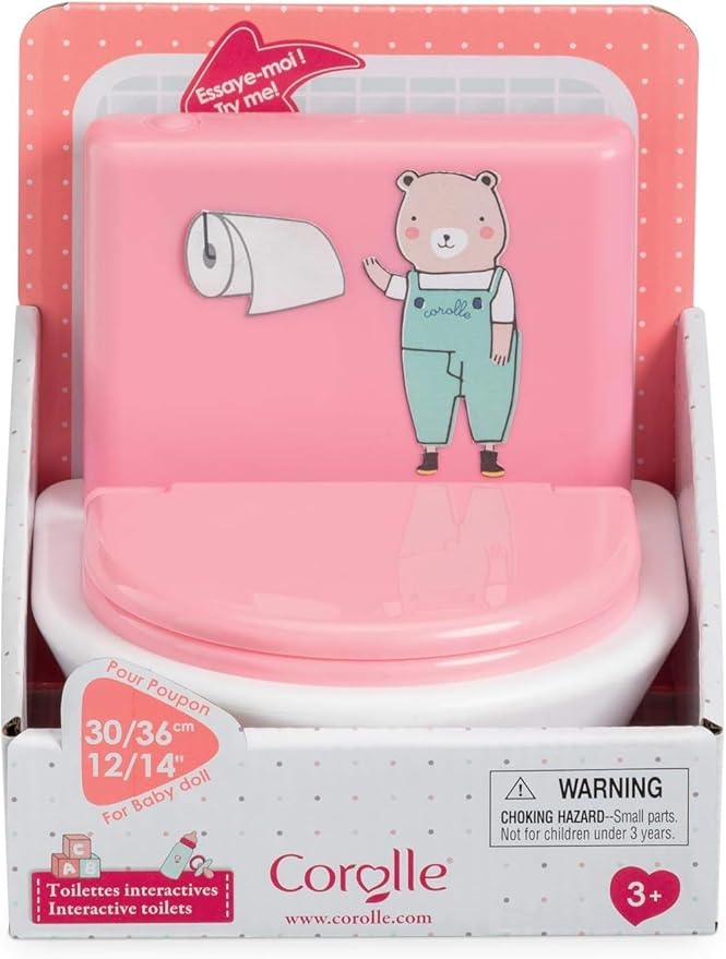 Corolle Realistic and Interactive Potty Training Doll for Girls with Flushing Toilet Sound - Educational Potty Toys for Toddlers - Corolle Baby Doll Accessories Toy Toilet