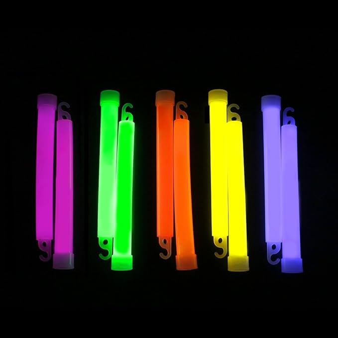 novelinks 25 Pcs 6'' Premium Glow Sticks Bulk - Ultra Bright Large Glow Necklaces Light up Glow in The Dark, Emergency Glow Sticks, Long-lasting Lighting Waterproof