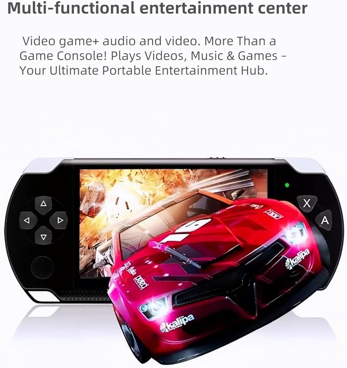 4.3-Inch Retro Handheld Game Console - with Classic Games, Portable Video Game Player with TV Connection, Supports MP4/MP3/eBook Playback, Rechargeable Battery & TF Card Expansion (Black)