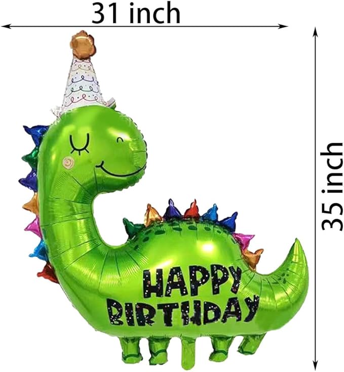 Large Green Dinosaur Balloons,2 PCS 35 Inch Dino Balloons,Dinosaur Birthday Balloon