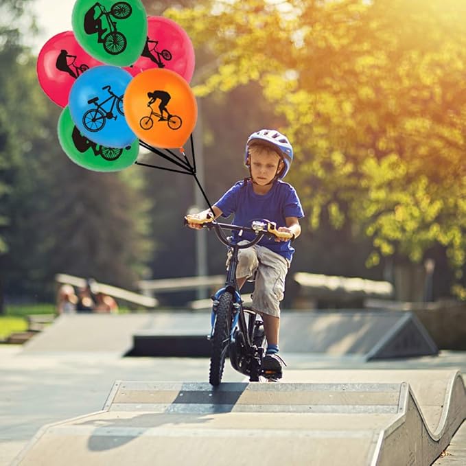 50Ct Bicycle Latex Balloons - BMX Bike Game Birthday Baby Shower Wedding First Birthday Party Supplies Decorations Favors Sports Home Outdoor Decor