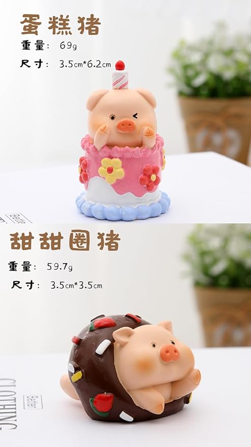 Super Cute Happy Pink Piggy Theme Surprise Box Figures, Mystery Bag Random Pig Action Figuring Figurine Collectible Home Car Decoration, New Year Christmas Holiday Birthday Gift, Single Box-3