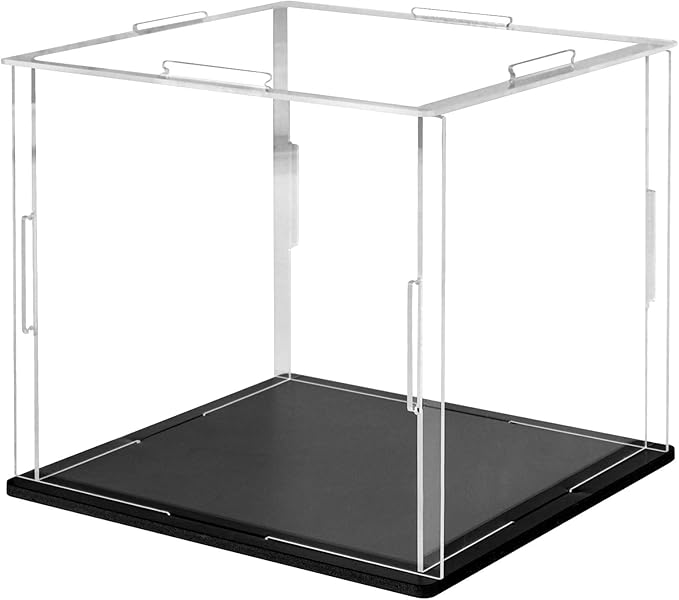 Self-Assembly Acrylic Display Case Mini Clear Display Case Small Acrylic Display Box Dustproof Protection for Figures Collectibles Memorabilia Jewelry Toys Storage，3.9x3.9x3.9inch