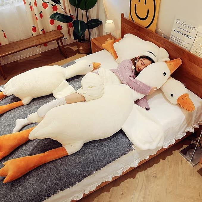 CottonStar Goose Stuffed Animal 75 Inch Plush Toy, 6 Foot Giant Duck Plush, Super Soft Huge Plushies Pillow Hugging, Gift for Kids and Friends, White
