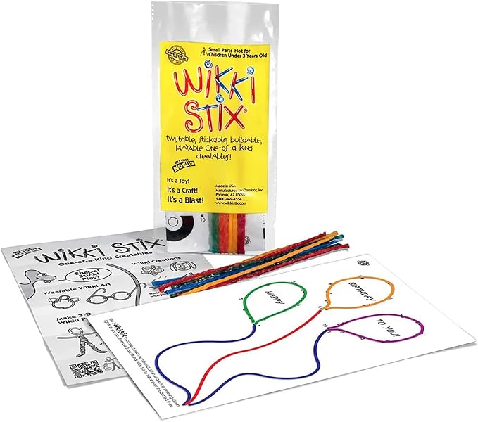 Wikki Stix Birthday Fun Favors – Made in USA | Creative Arts & Crafts for Kids | Party Favors, Goodie Bag Stuffers, Pinata Fillers, Birthday Games | Mess-Free, Non-Candy Alternative
