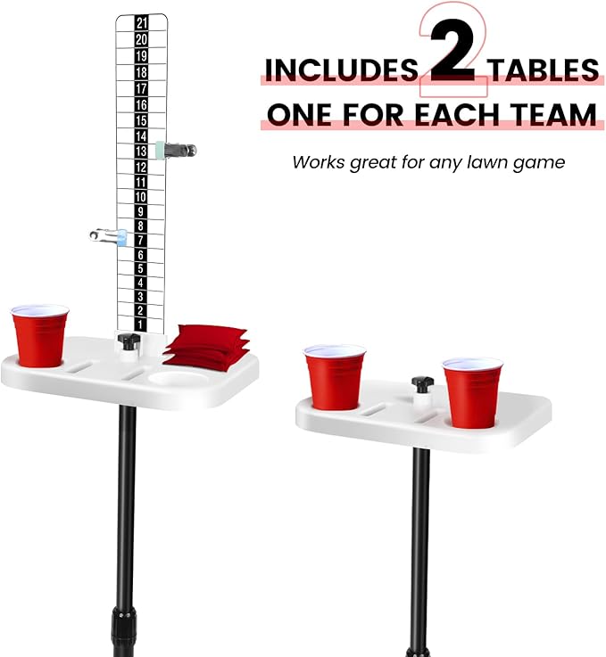 Teamaze Cornhole Scoreboard Bold Base 2 Sets Cornhole Score Keeper with Cup Holder Corn Hole Game Accessories for Outside, Yard Game