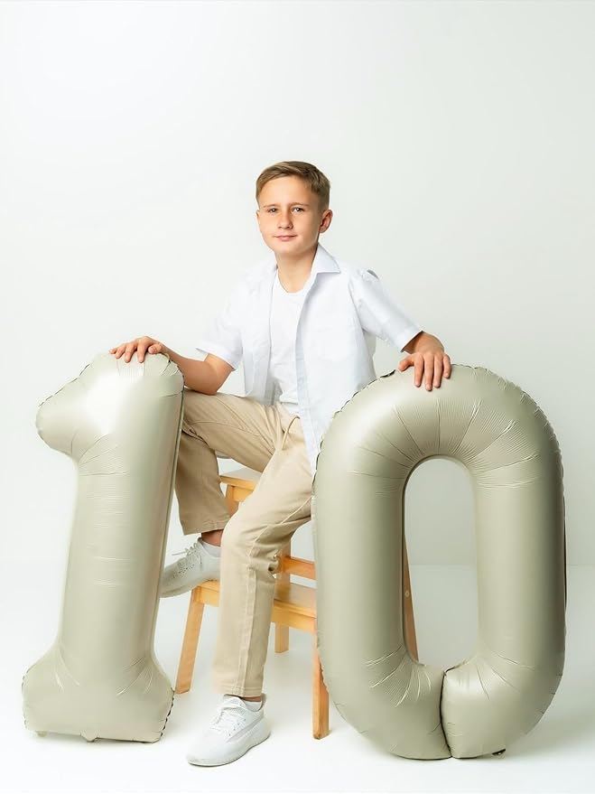 40 Inch Balloon 50 Numbers, Foil 40 Inch Cream 50th Birthday Party Decoration for Men & Women, Big Number Balloons Party Supplies for Engagement Wedding Anniversary