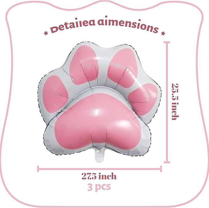 Dog Paw Shaped Foil Balloons Bone Shaped Foil Balloons Dog Party Balloons Decorations for Pets Party Kids Birthday Baby Shower Decorations (pink 3gz)