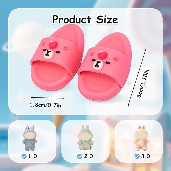 Summer Sandals for Dolls - Blue Open-Toe Slippers, Cute Accessories Easter Gifts for Photography, Display & Collectors Age Limit 15+ Easter Gifts（red）