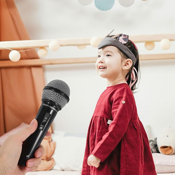 NUOBESTY Fake Microphone for Kids Handheld Microphone Prop Plastic Mics Pretend Toys for Karaoke Costume Prop Halloween Party Favors 16Pcs