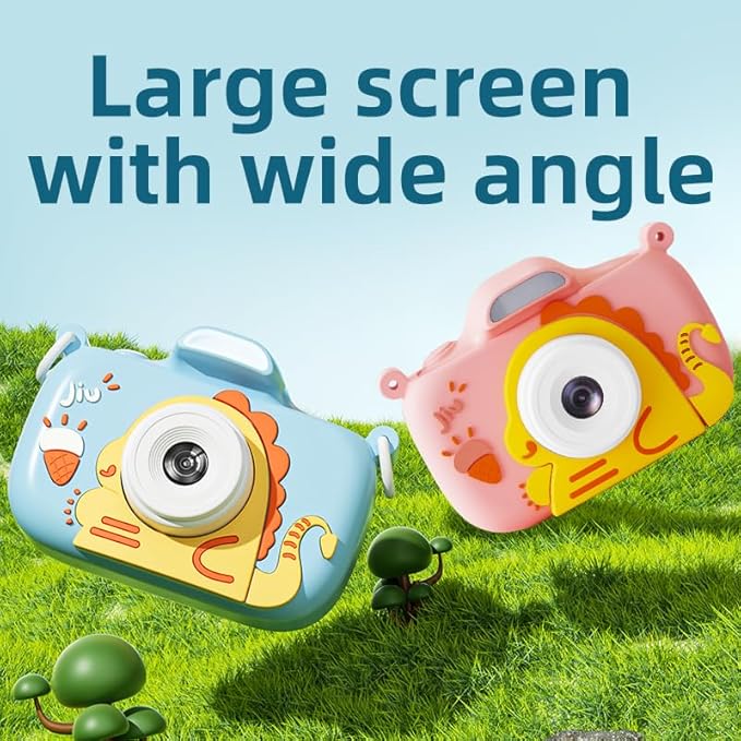 Kids Camera, 1080P 48MP Front Selfie Toddler Camera, 2.4 inch Big Screen Toy Camera, 8X Zoom in Chritmas Birthday Gift Cameras for Kids Boys Girl Age 2 3 4 5 6 7 8 9 10 11 12, Yellow