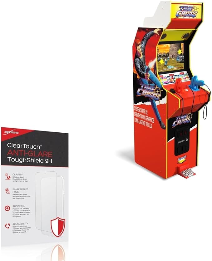 BoxWave Screen Protector Compatible with Arcade1Up Time Crisis Deluxe - ClearTouch Anti-Glare ToughShield 9H (2-Pack), Anti-Glare 9H Tough Flexible Film Screen Protector
