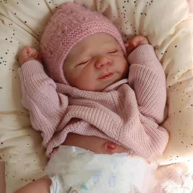 Anano Full Silicone Baby Doll-18 in Reborn Baby Dolls Silicone Full Body, Realistic Babys Doll Girl, Anatomically Correct Newborn Babys, Real Life Reborn Dolls with Accessories