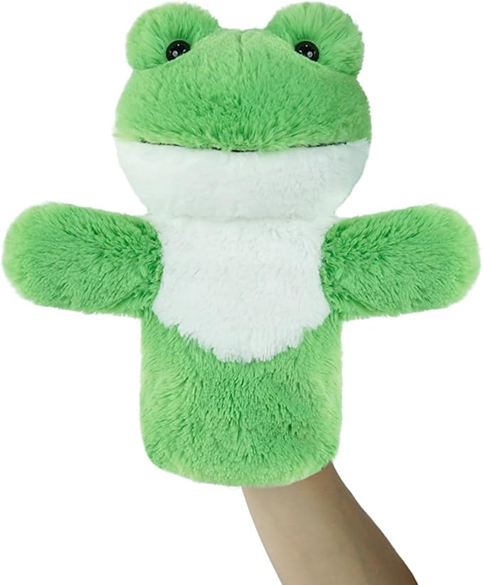 Puppet Size for Kids Adults Swamp Pond Animal Learning Tool Soft Green Hand Toy for Story Time Preschool Classroom Supplies Interactive Play Frog
